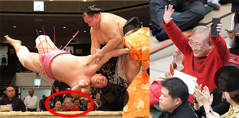 大相撲観戦する高須克弥院長